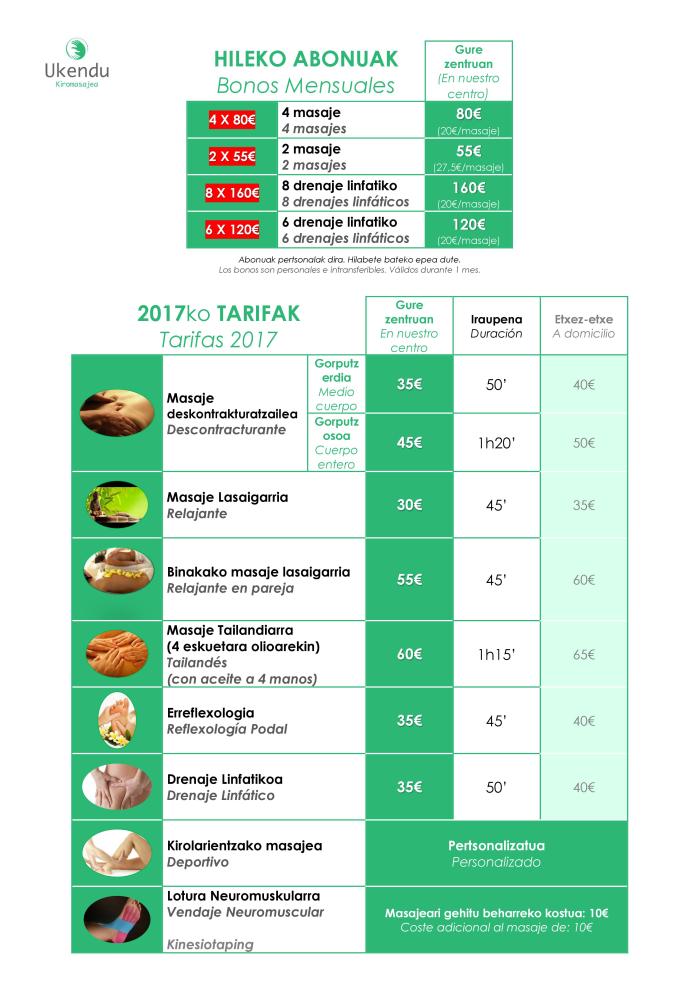 Tarifak eta Abonuak 2017
